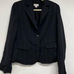 Loft Black Pin Stripe Classic Womens 2 Button Blazer Jacket Womens 4 Academia Photo 0