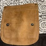 MYRA BAG BRAND..PIVOT PRINT SHOULDER BAG ADJUSTABLE STRAP TAN SUEDE DARK CANVAS Photo 2