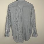 Rag and Bone  women grey white striped button down long sleeve cuffed shirt large Photo 3