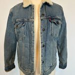 Levi's  Fleece Light Wash Lined Denim Jacket Size Small Photo 0