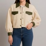 CROSBY by Mollie Burch Gemma Jacket Women's Medium Ivory Vegan Shearling Leather Photo 0