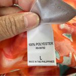 Natori  Women’s Satin Orange Flower Mist Camisole Night-Gown Midi Slip Dress L Photo 9