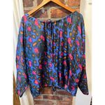Rachel Zoe  Abstract Print Silk Drawstring Blouse Business Casual Office wear 10 Photo 3