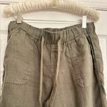Caslon 100% Linen Joggers Women’s Sz XS Petite Cropped Cuffed Drawstring Pockets Green Photo 7