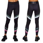 NEW Jaggad XS Rocky Barnes Lafayette Legging Black Logo Stripe Gym Tight Workout Photo 4