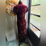 Vintage Scott McClintock mock neck Asian velvet column dress, size 8 Red Photo 5