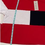 New GAZE Women’s Long Sleeve Boxy Fit Cropped Shirt Sz M Patriotic Color Block Red Size M Photo 8