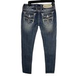 Rock Revival Jeans Women's Embellished Pockets Dark Wash Denim Skinny Jeans Photo 7