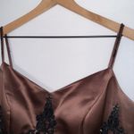 Vintage Dark Beaded Chocolate Donna Gray Formal Gown Evening Dress Floor Length Size 14 Photo 3