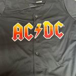 AC/DC  Black Button Down Shirt with Red and Yellow Logo unisex Photo 7