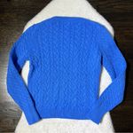J.Crew  Blue Diagonal Cable Knit Cotton Sweater Photo 5