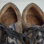 TAOS STEADY PEWTER GRAY PANELED LEATHER SUEDE SNEAKER LOAFER WOMENS 8.5 Photo 4
