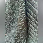 Shopper Tweed Puffer Lined Heavy Winter Coat Jacket Size Large Black White Photo 6