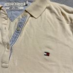 Tommy Hilfiger Cream Baby Yellow Vintage Y2K Short Sleeve Cotton Polo Shirt L Photo 1