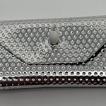 Vintage Barbie‎ Purse Silver Clutch With White Pearl Closure Photo 0