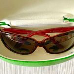 Kate Spade Jacqueline brown and pink tortoiseshell oval sunglasses with case Photo 2