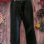 Newport News Jeanology Collection 100% Black Leather Moto Pants Women’s Size 12P Photo 2