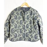 ZARA Olive Green Printed Puffer Quilted Jacket Size Small Lightweight Boho Photo 6