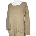Soft Surroundings Women's Ribbed Chenille Tunic Long Sweater Beige Tan Size M Photo 2