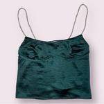 Thirty Thirty Green Satin Rhinestone Strap Crop Top Small Photo 1
