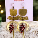 adri's Poinsettia Crescent Bar Dangle Earrings  Photo 0