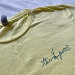 pastel yellow and blue Notre Dame knitting club shirt Size M Photo 7