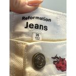 Reformation Women's Size 26 White Cynthia Ladybugs High Waist Straight Jeans NWT Photo 3