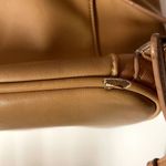 Francesca's Tan Whipstitch Trim Faux Leather Backpack GUC Brown Photo 4