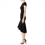 Amanda Uprichard  Black Flutter Sheath Midi Fitted Dress‎ XS Photo 2