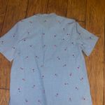 Koret city blues Blue Button Down Shirt with heart Print vintage grandma Size M Photo 3