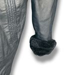 wilson's leather Vintage 90s  Black Faux Fur Lined Bomber Jacket Oversized Large Photo 5