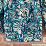 Lilly Pulitzer Elsa Keep On Trunkin Blue & White Elephant Silk Blouse Women’s XS Photo 7