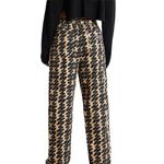 Obey  Women’s Brighton Wavy Print Carpenter Pants Beige/Black Size 25 Photo 2