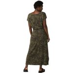 prAna  Cozy Up Skyland Dress Maxi Drop Waist Boat Neck Cargo Palms Olive Green M Photo 1