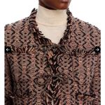 Aldo Martins Jacket Tweed Fringe Knit Cropped Brown S Small Photo 3