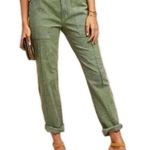 Anthropologie BY The Wanderer Sage Green Leaf Print Jacquard Pants Women's 29 Photo 0