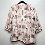 Women's Art to Wear 3/4 Sleeve Button Front Shacket Size Large Side Pockets Pink Photo 4