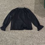 TCEC NWT  Navy Satin Blouse Sz M Photo 3