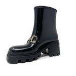 Gucci Black Horsebit Rubber Rain Boots – Size 8 Ankle Booties Photo 7