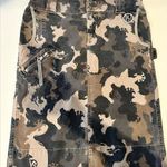 Diesel Khaki Gray Black Camo Camouflage Print Twill Utility Pencil Skirt Size 27 Photo 0