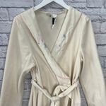 Apostrophe Vintage  Sears Lightweight Fleece Robe Cream Floral Size L Belted Photo 1