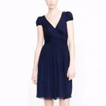 J.Crew NEW! Mirabelle Navy Blue 100% Silk Chiffon Dress Size 16 Photo 2