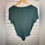 Lulus Marren Slate Blue Short Sleeve Surplice Bodysuit Womens size medium Photo 2