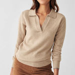 Faherty  JACKSON SWEATER POLO-OATMEAL HEATHER Size Large Photo 0