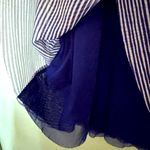 Cynthia Rowley  striped blue mesh lined maxi dress beach cover-up Small Photo 4