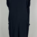 Eileen Fisher  Tunic Dress Womens PL Petite Large Black Short Sleeve Shift Pocket Photo 0