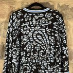 Bob Mackie Wearable Art Cardigan Sweater Woman's Medium Blue White Paisley Soft Photo 6