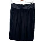 Giorgio Armani Womens Black Pleated Silk Knee Length Skirt Size 40 It Photo 1