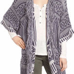 Hinge  Open Cardigan Cotton Art Deco Fringe Navy Ivory XS / Small Photo 0