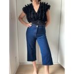 Vintage Denim Gaucho Pants Dark Wash Size 8/29 Wide Leg 70s Fall trend Blue Photo 6